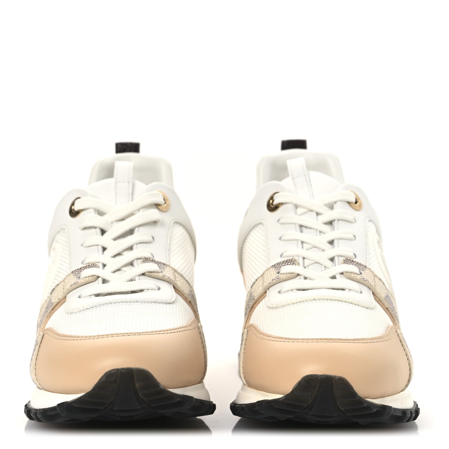 Louis Vuitton Calfskin Damier Azur Run Away Sneakers 37.5 White 3 of 11