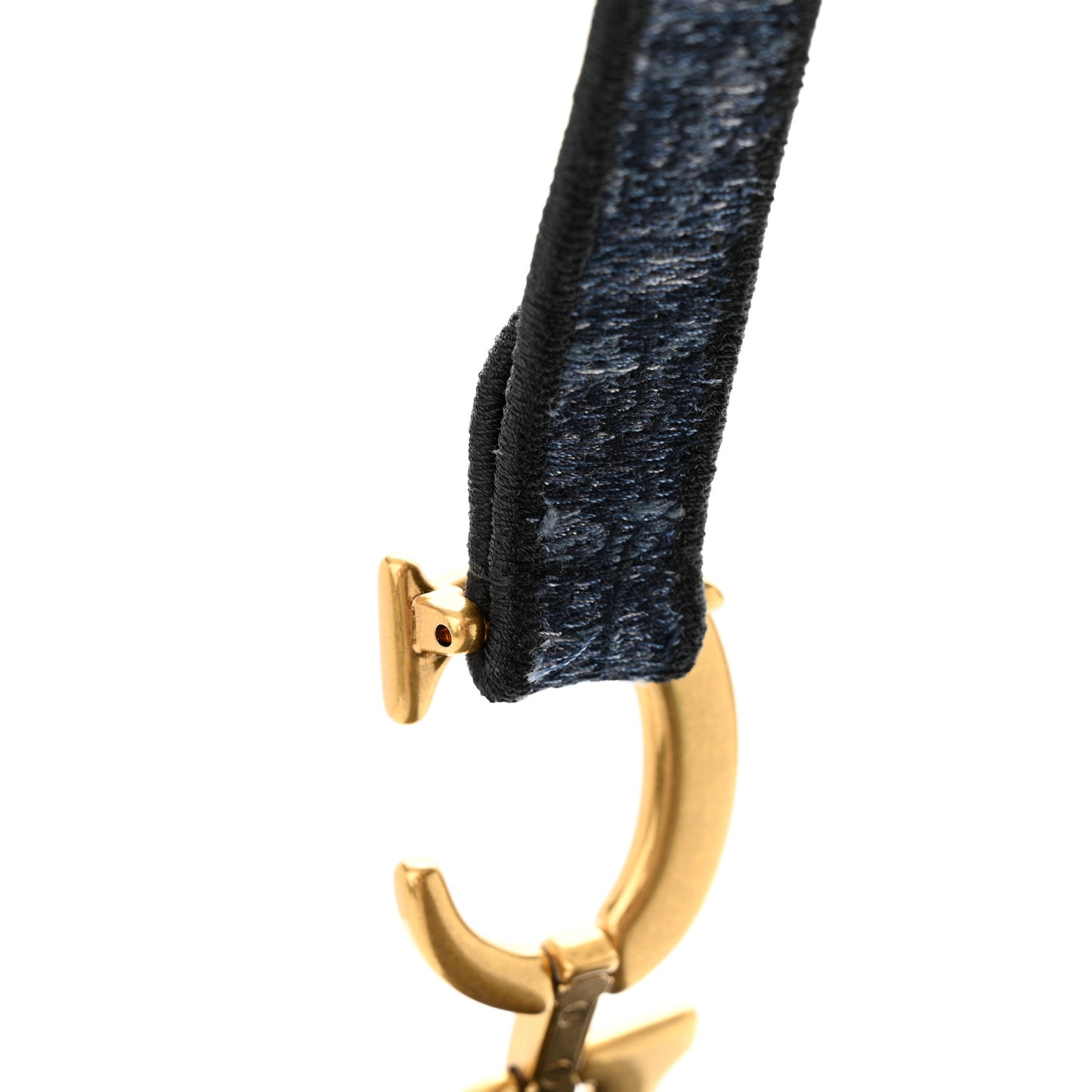 Denim Flowers Embroidered Saddle Bag Blue