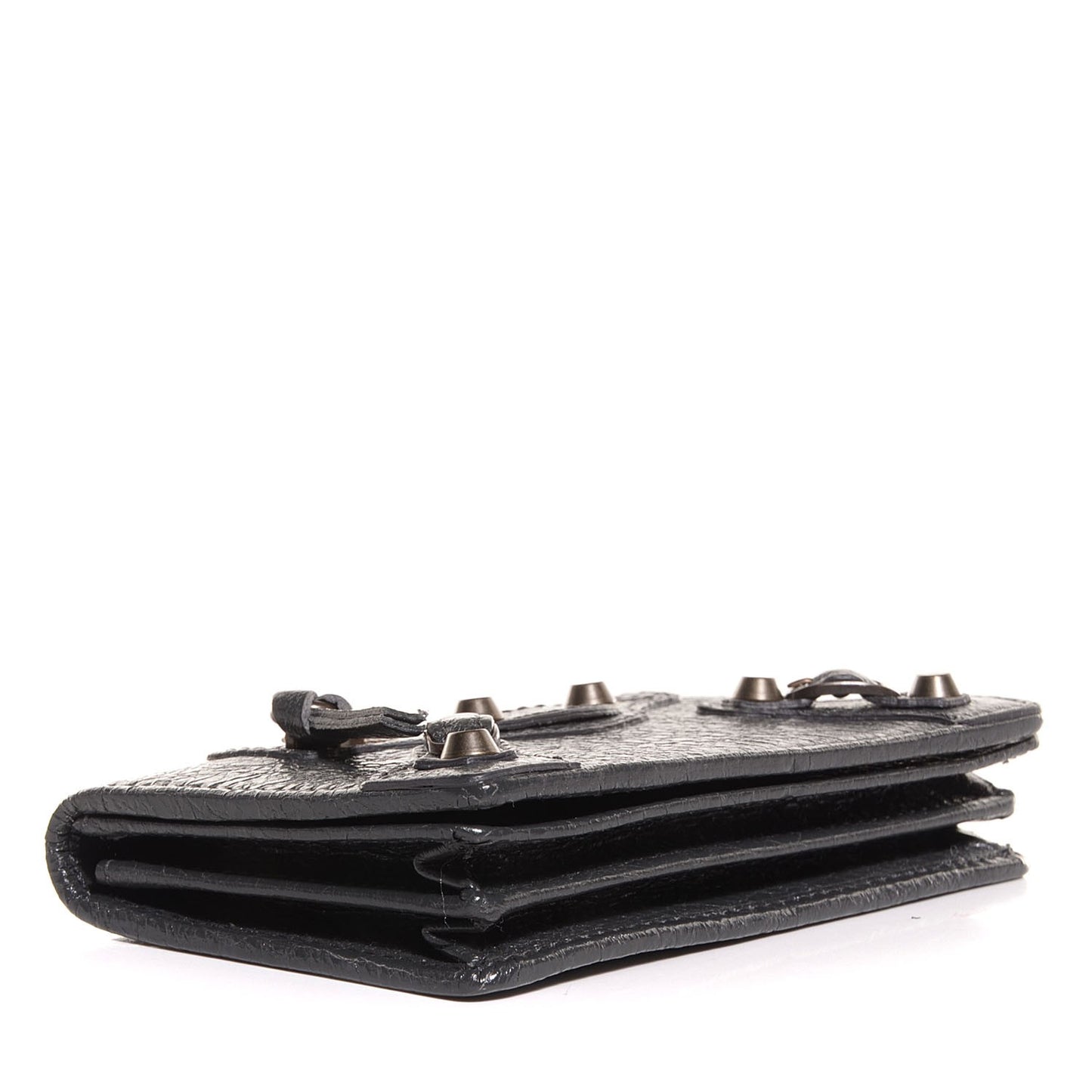 Agneau Classic Hardware Card Case Gris Fossile
