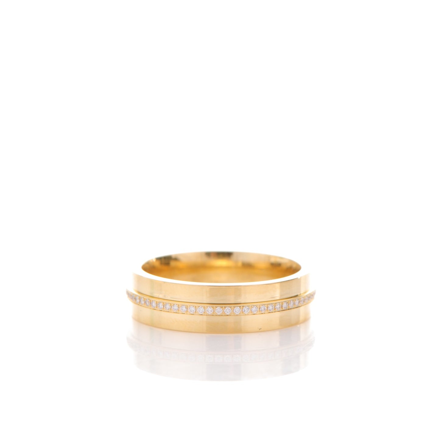 18K Yellow Gold Diamond T Two Ring 7.5