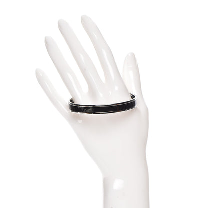 Hermes Enamel Printed Narrow Caleche Bracelet 65 Black 2 of 5