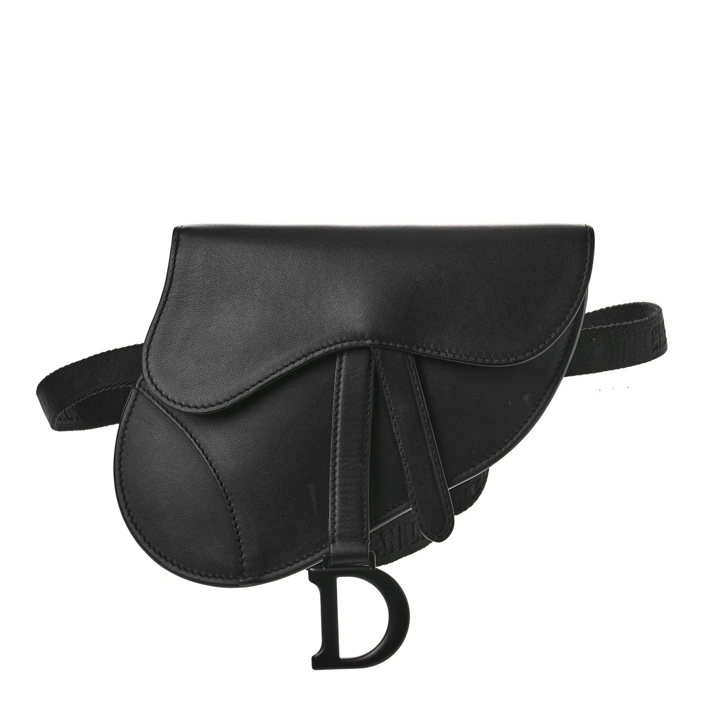 Ultra Matte Calfskin Saddle Belt Bag Black