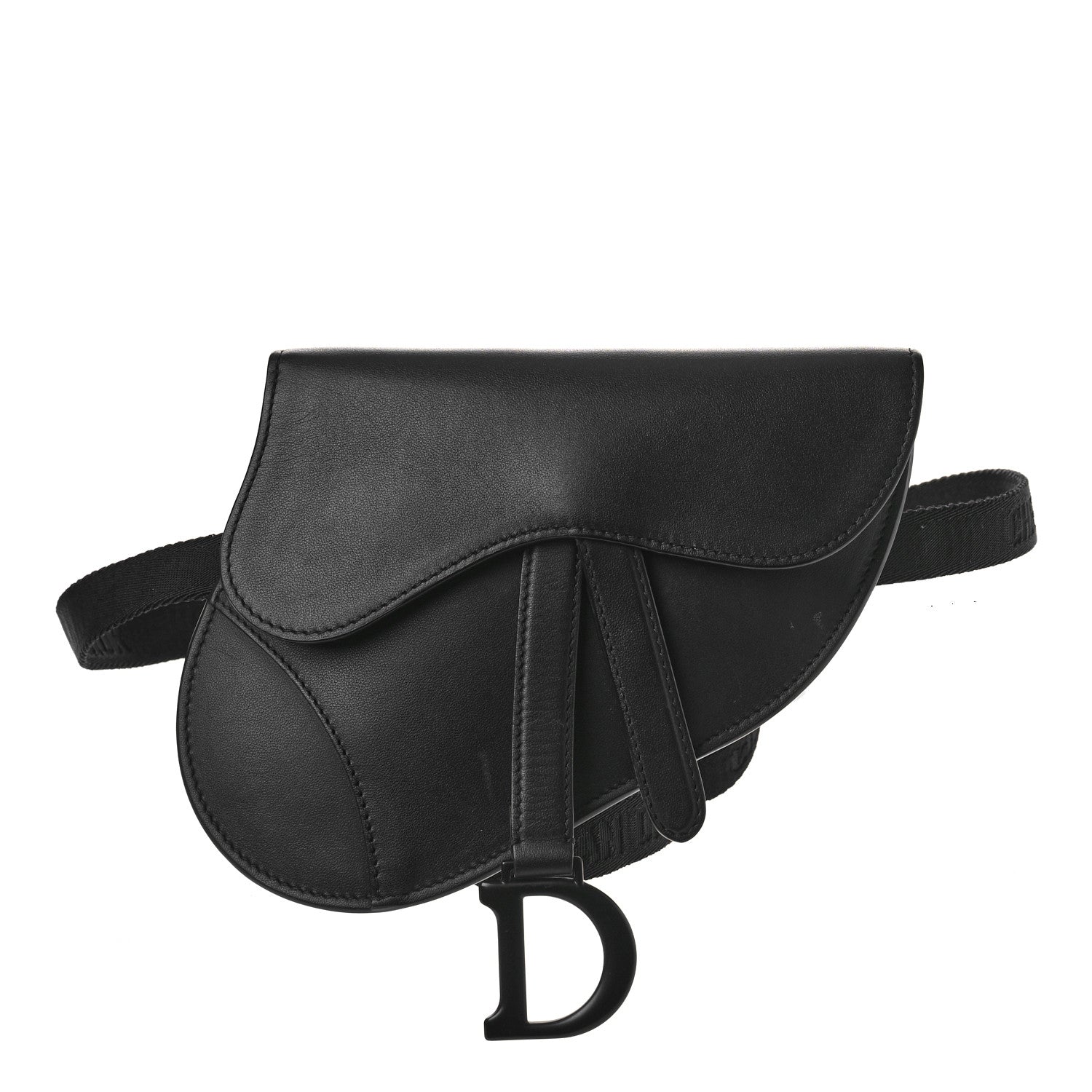 Christian Dior Ultra Matte Calfskin Saddle Belt Bag Black 1 of 10