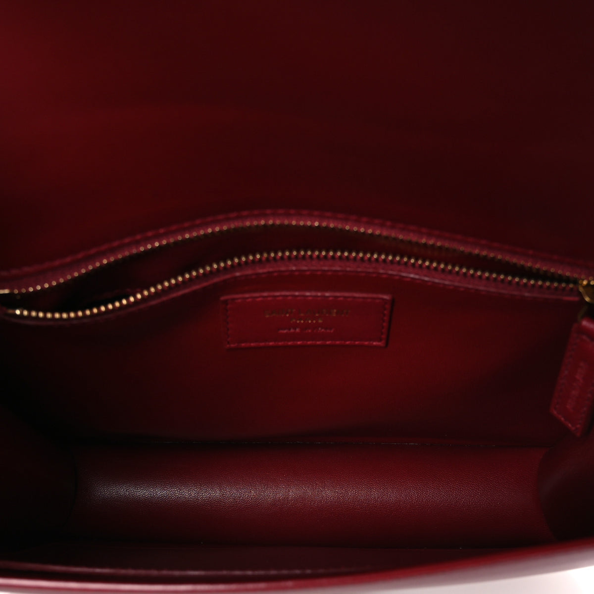 Box Calfskin Le Carre Satchel Opyum Red