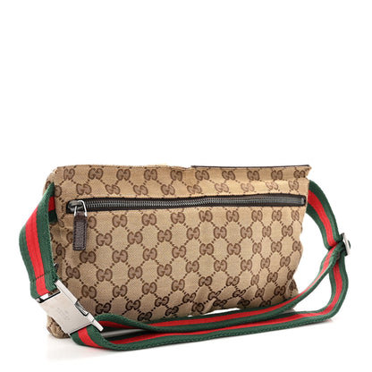 Gucci GG Monogram Web Double Pocket Belt Bag Dark Brown 3 of 15