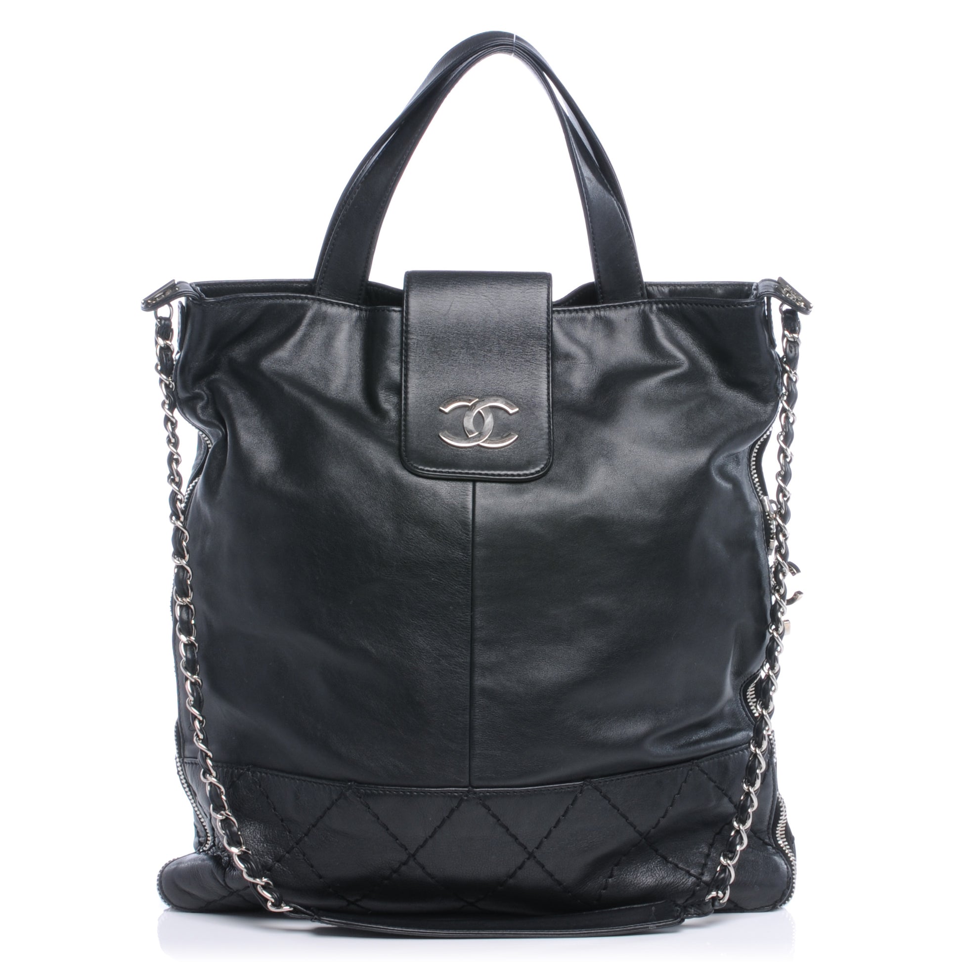 Chanel Calfskin Expandable Large Messenger Black 1 of 9