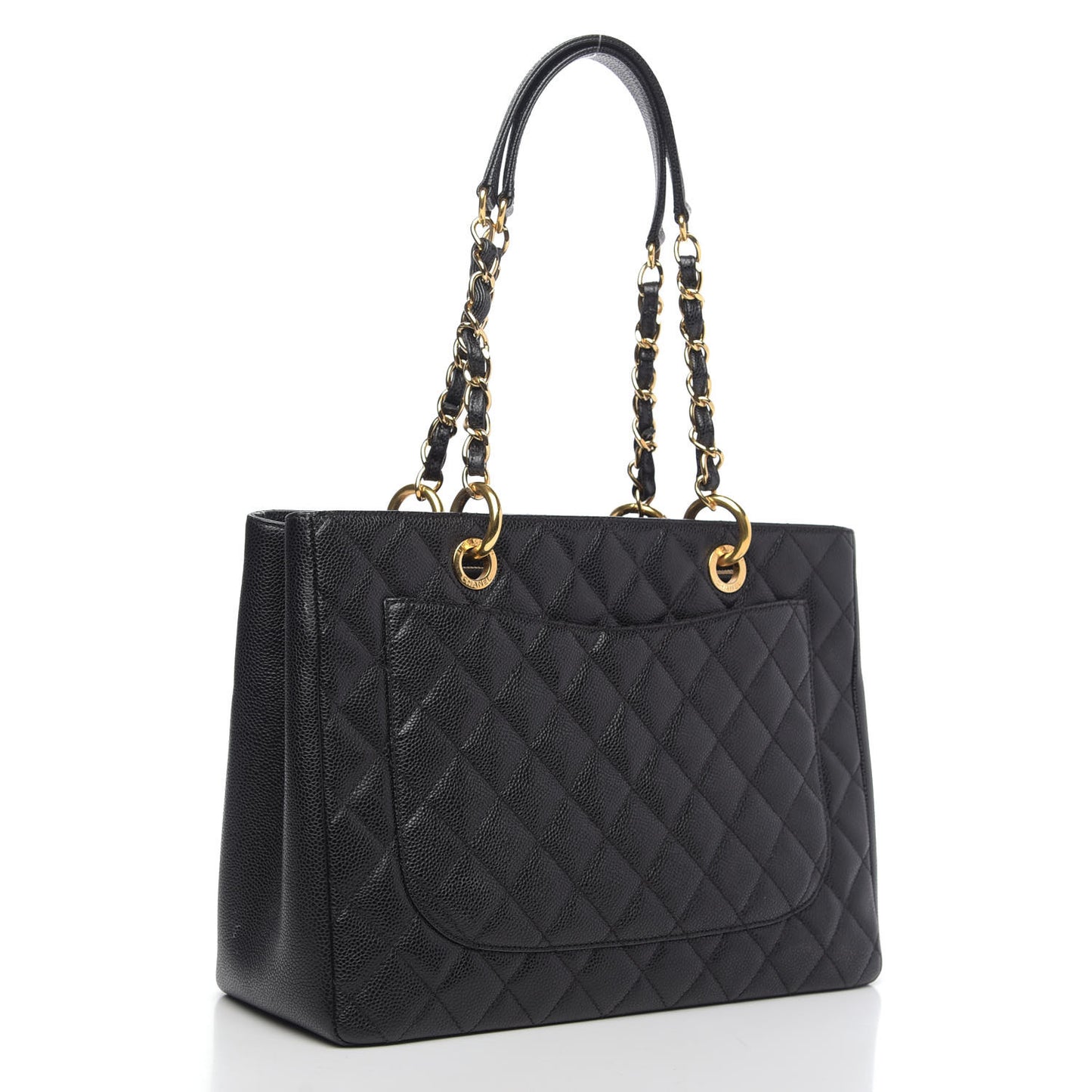Caviar Quilted Grand Shopping Tote GST Black