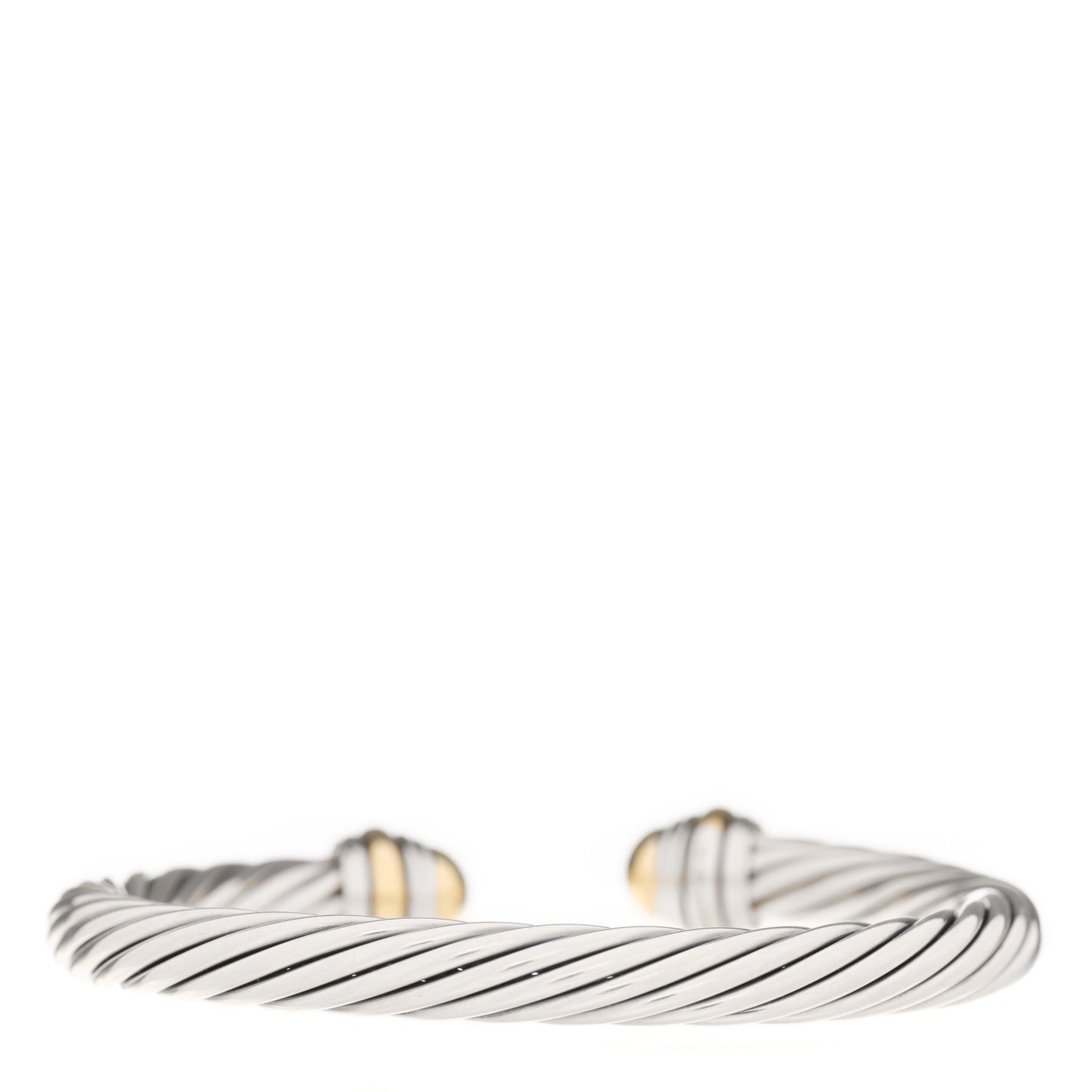 Sterling Silver 14K Yellow Gold 7mm Cable Classics Bracelet
