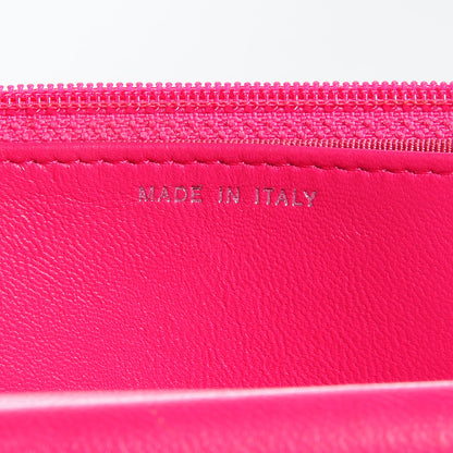 Chanel Lambskin Wallet On Chain WOC Dark Pink 7 of 8