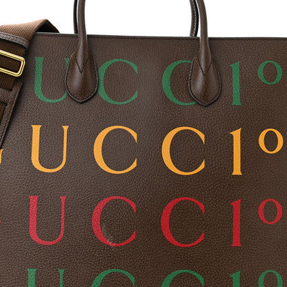 Gucci Textured Dollar Calfskin Gucci 100 Medium Tote Bag New Acero Multicolor 7 of 11