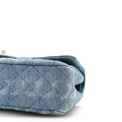 Chanel Denim Quilted Medium Double Flap Blue 10 of 10