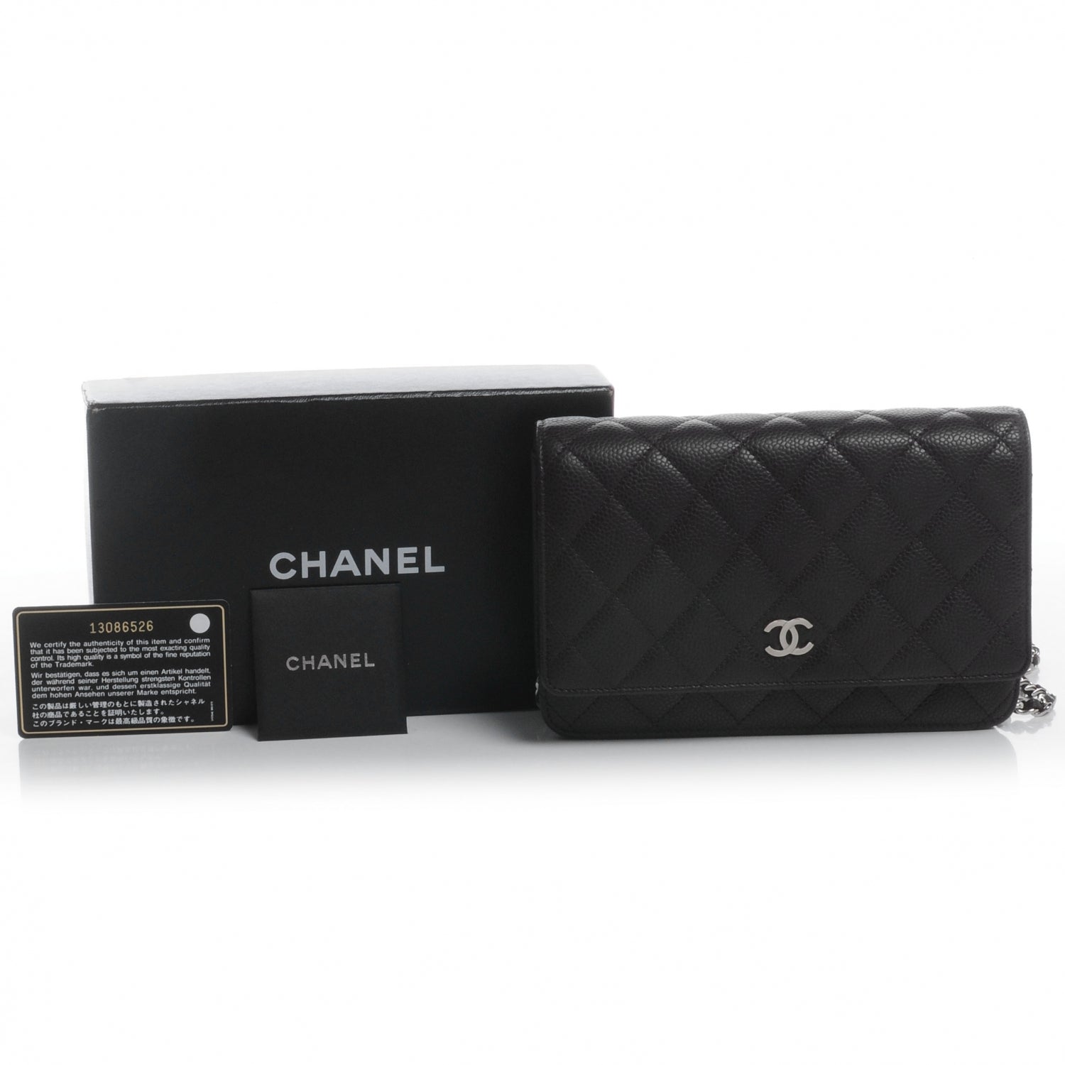Chanel Caviar Quilted Wallet on Chain WOC Dark Brown 5 of 9