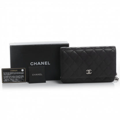 Chanel Caviar Quilted Wallet on Chain WOC Dark Brown 5 of 9