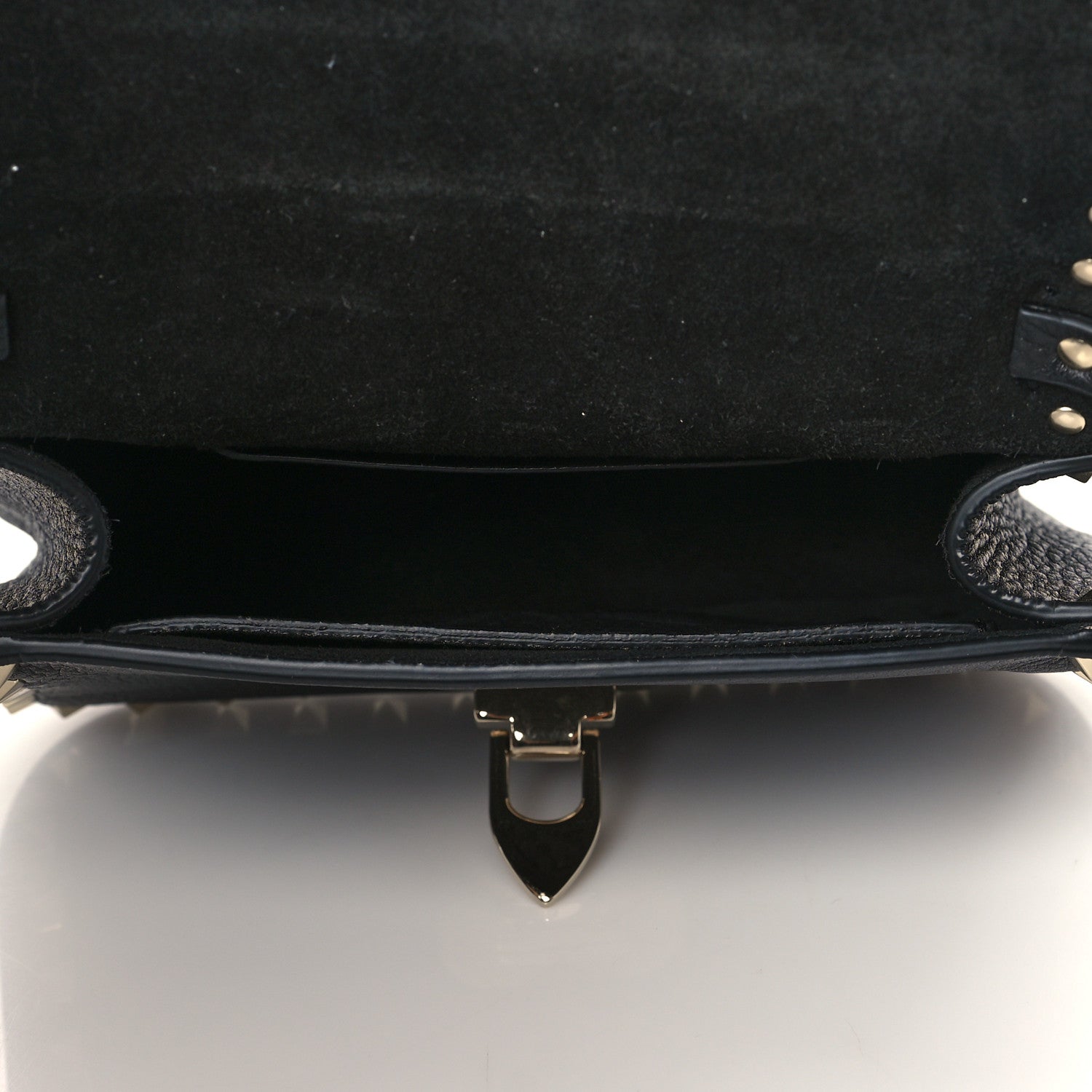Valentino Garavani Grainy Calfskin Small Rockstud Top Handle Bag Black 5 of 9