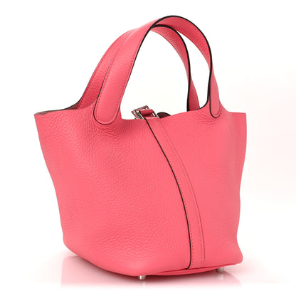 Hermes Taurillon Clemence Picotin Lock 18 PM Rose Azalee 3 of 12