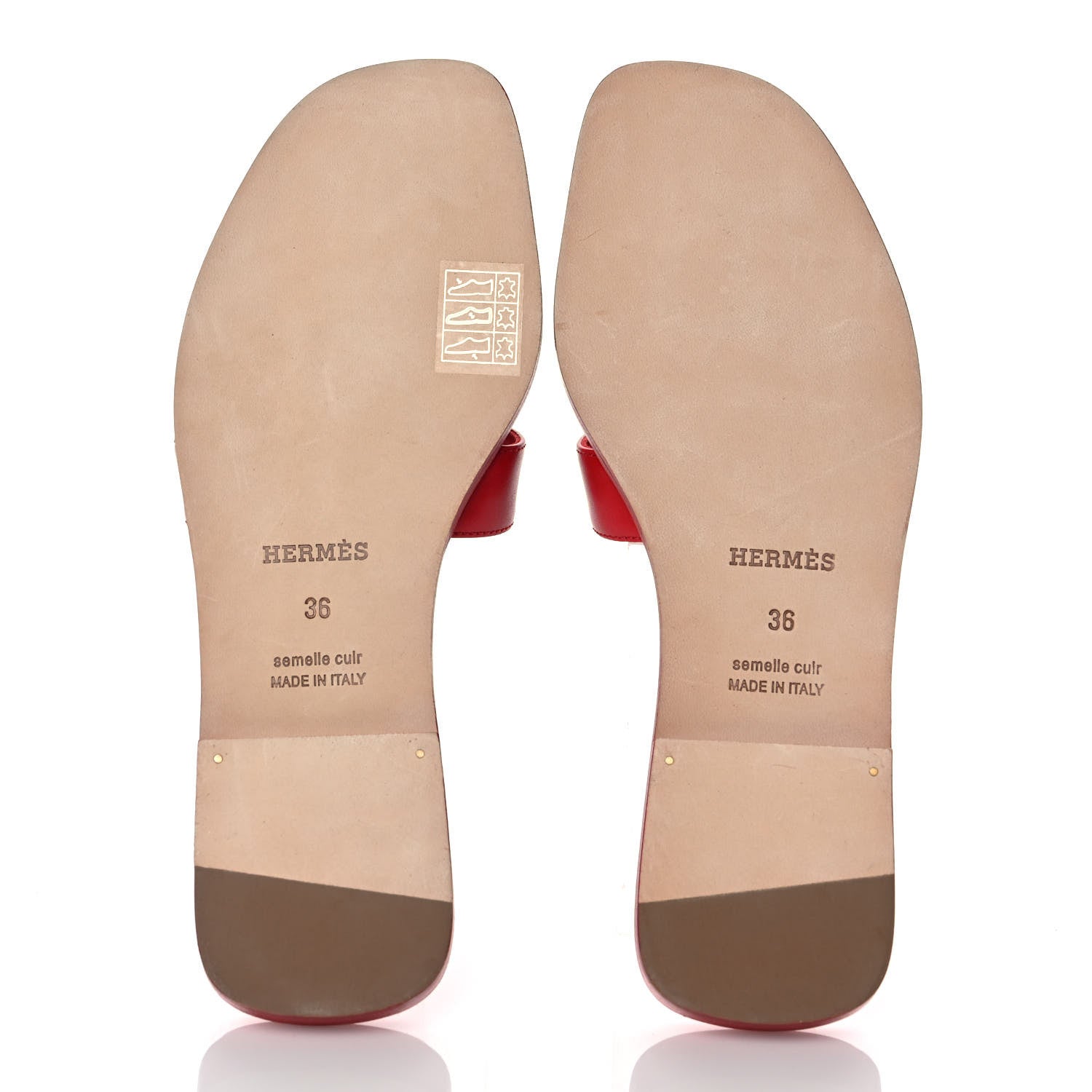 Hermes Calfskin Oran Sandals 36 Rouge Bali 5 of 8