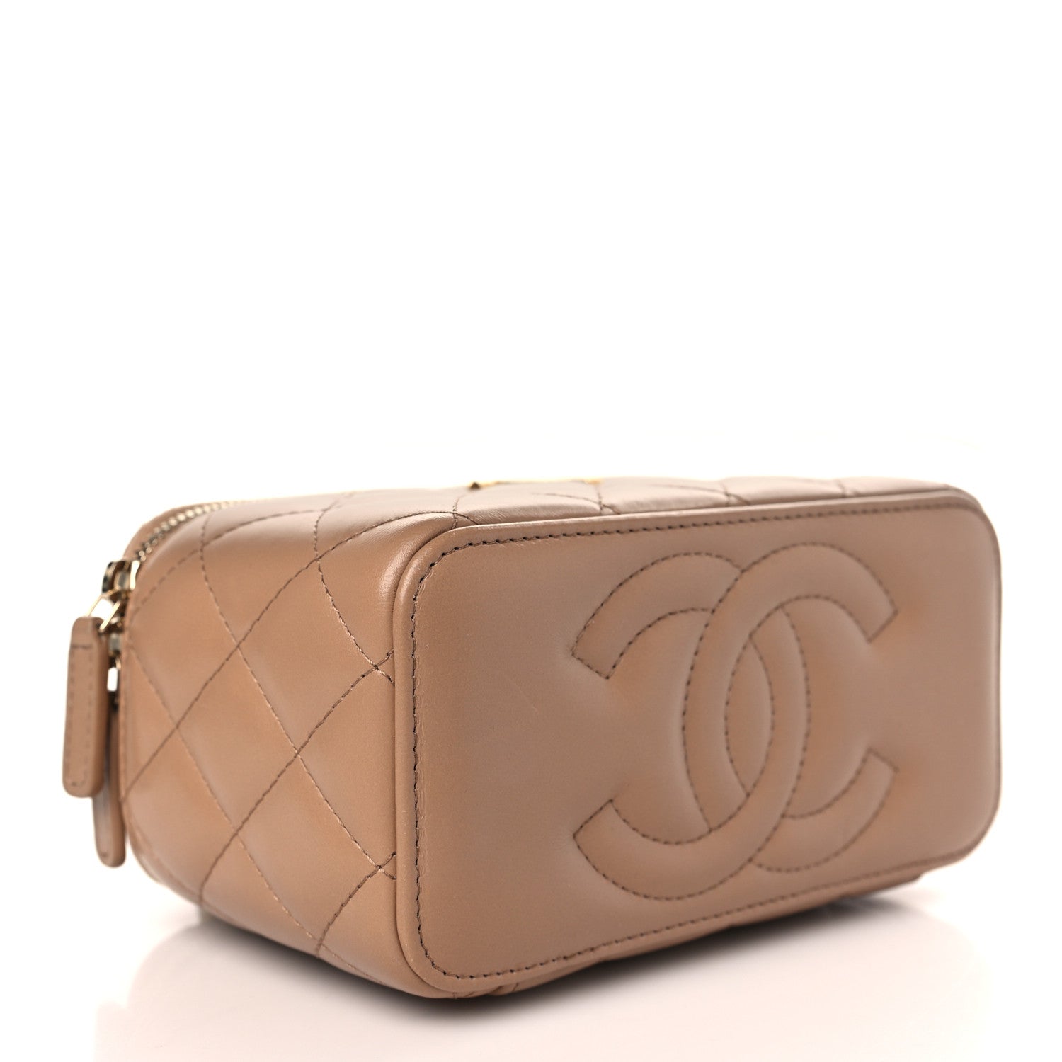 Chanel Lambskin Quilted Small Pillow Crush Vanity Case With Chain Beige 4 of 10