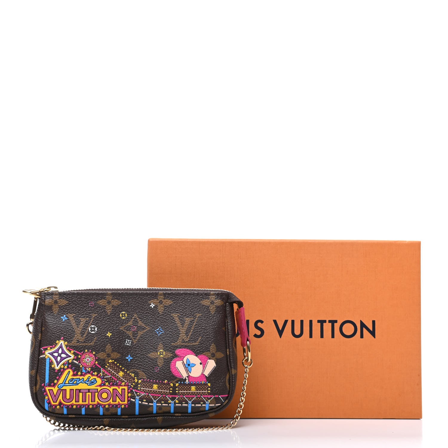 Louis Vuitton Monogram 2020 Christmas Animation Roller Coaster Mini Pochette Accessories Pivoine 10 of 10
