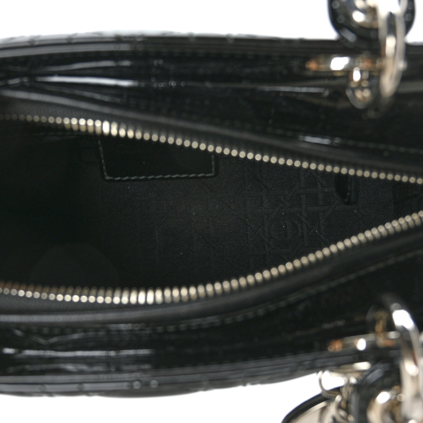 Patent Cannage Medium Lady Dior Black
