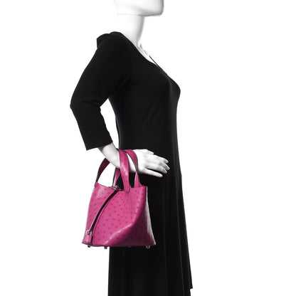 Hermes Ostrich Picotin Lock 18 Rose Pourpre 2 of 10