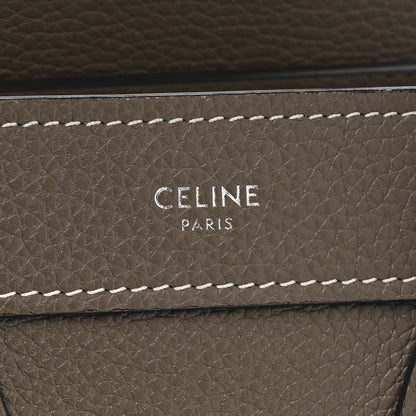 Celine Drummed Calfskin Nano Luggage Souris 6 of 15