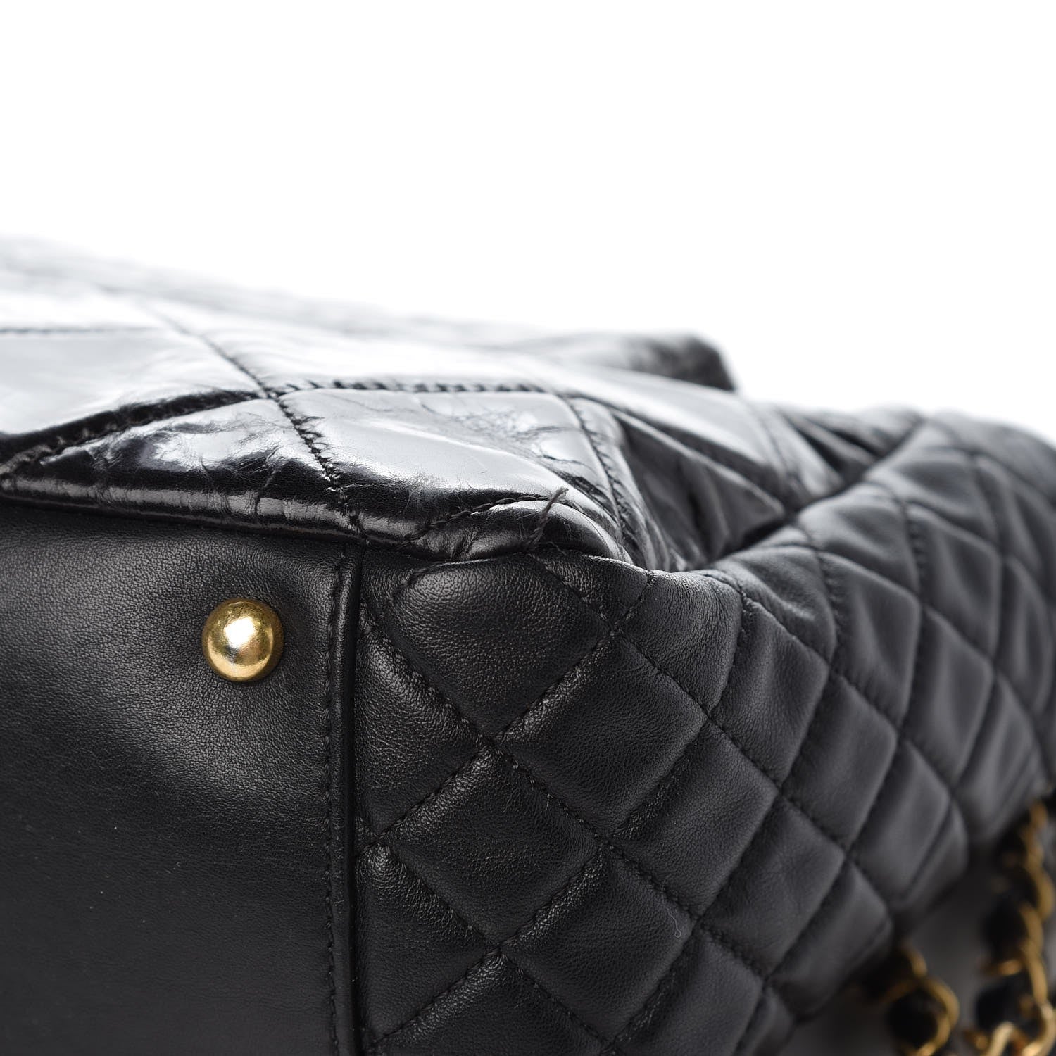 Chanel Glazed Crinkled Calfskin Accordion Mademoiselle Black 8 of 8