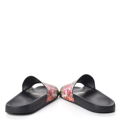 Gucci GG Supreme Monogram Blooms Slide Sandals 37 Beige Multicolor 6 of 9