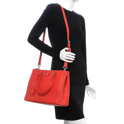 Prada City Calf Medium Galleria Double Zip Tote Lacca 2 of 7