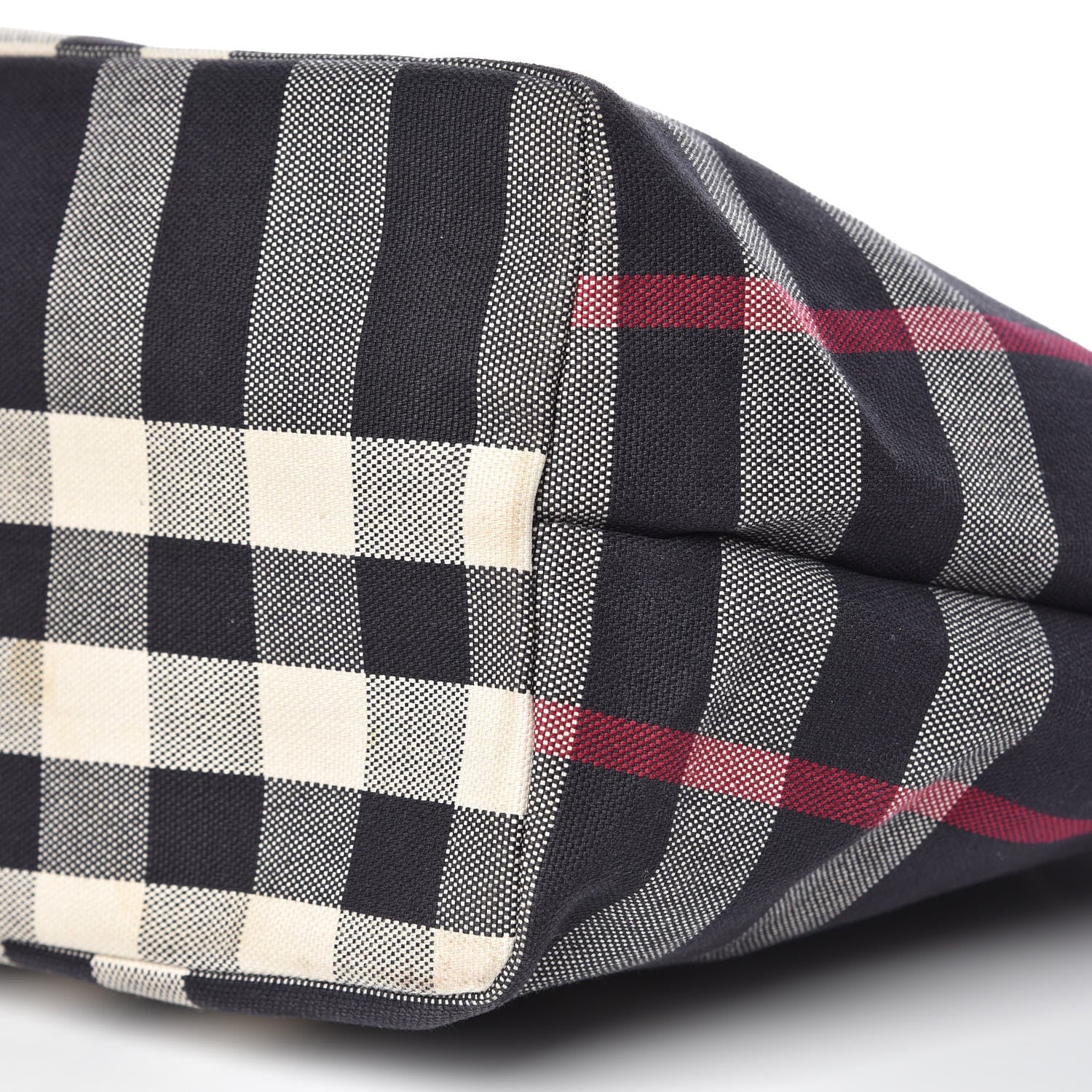 Burberry Canvas Check Tote Navy 10 of 11