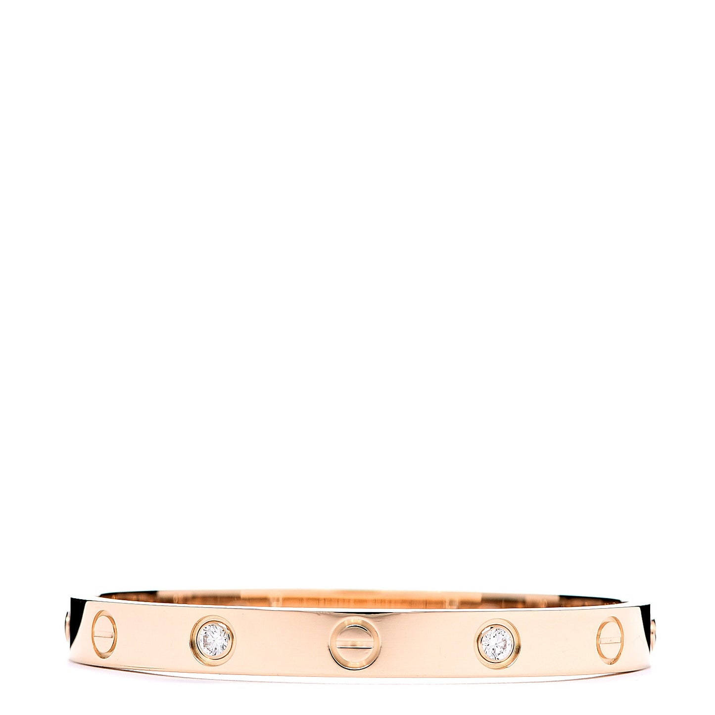 18K Yellow Gold 4 Diamond LOVE Bracelet 15