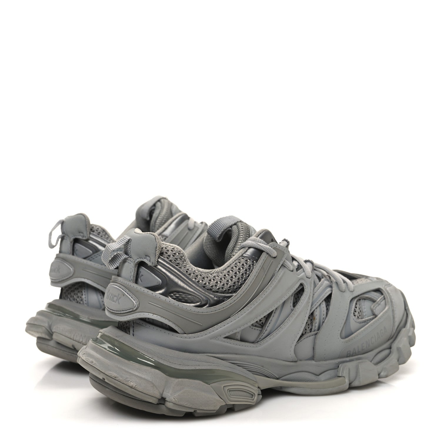 Balenciaga Rubber Mesh Fabric Monocolor Recycled Sole Womens Track Sneakers 39 Medium Grey 5 of 10