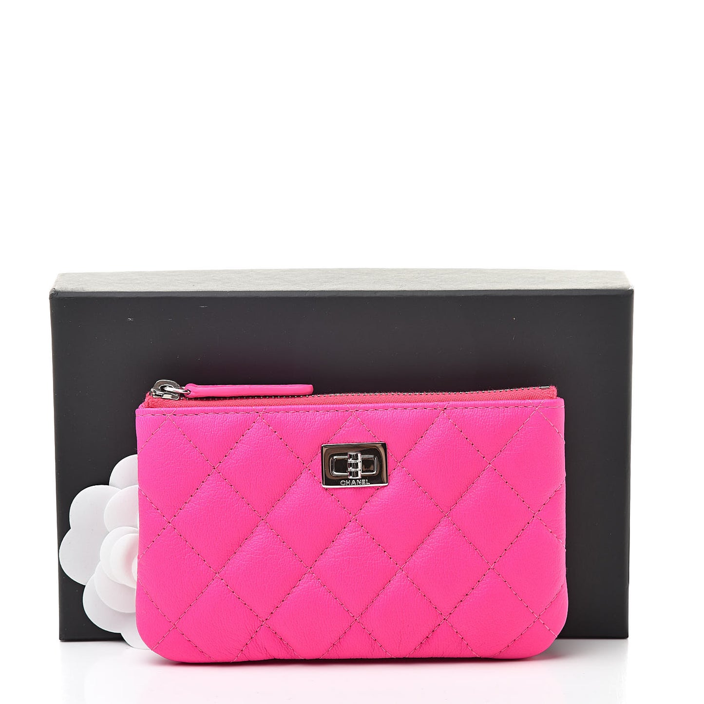 Goatskin Quilted Small Reissue Cosmetic Case Pink