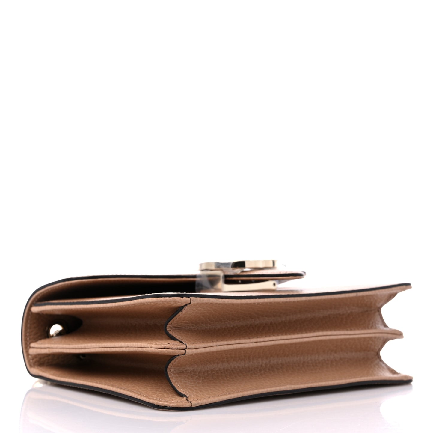 Dollar Calfskin Small Interlocking G Shoulder Bag Camelia