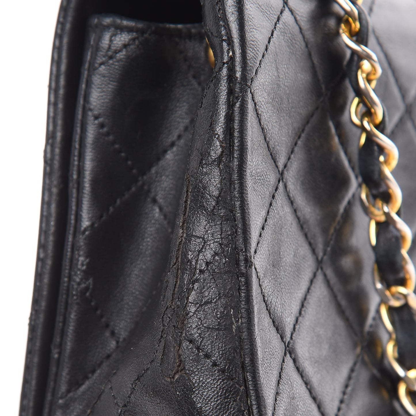 Lambskin Quilted Small Single Flap Black