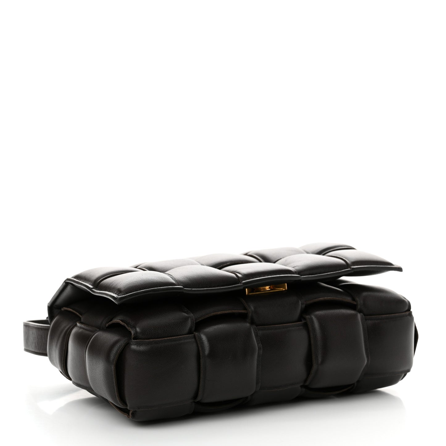 Nappa Maxi Intreccio Padded Cassette Crossbody Bag Fondente