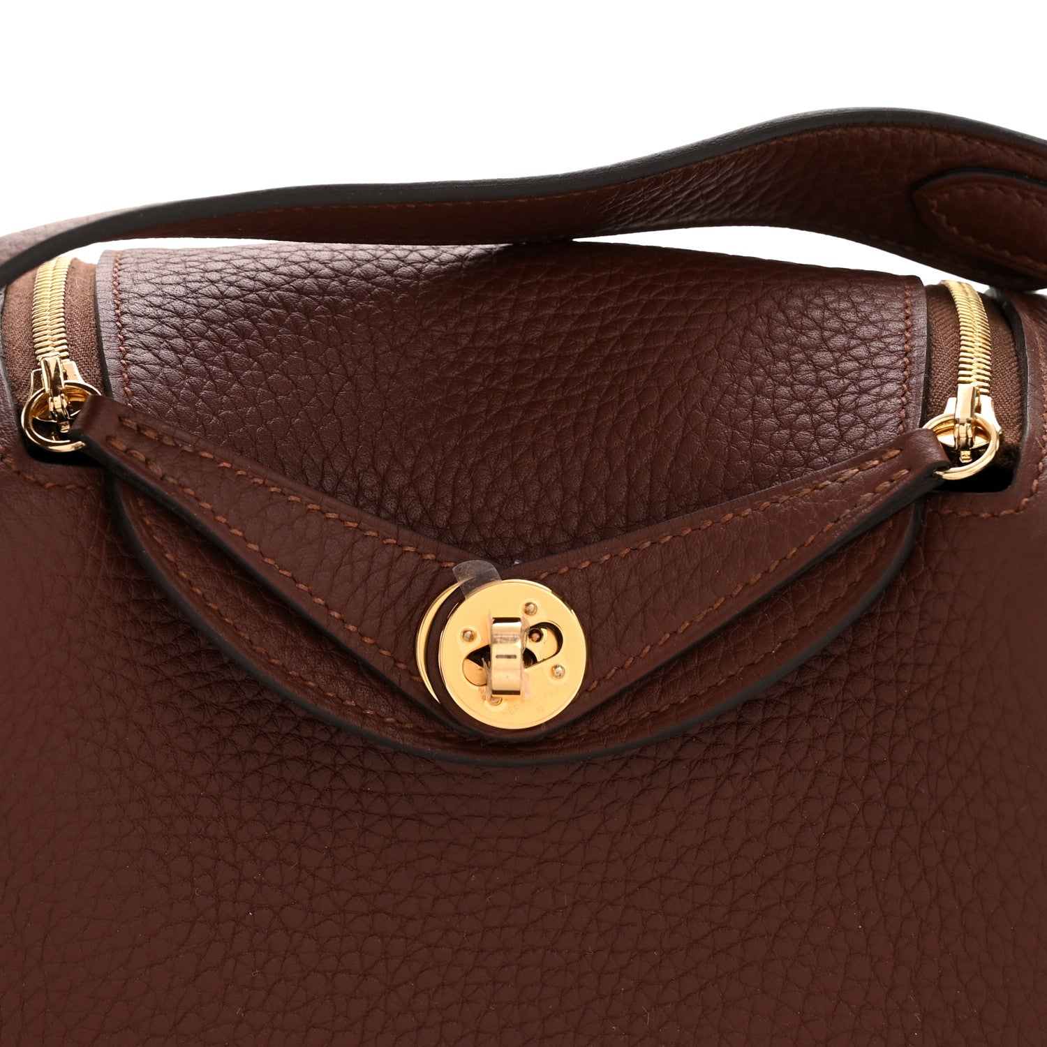 Hermes Taurillon Clemence Mini Lindy 20 Terre 8 of 11