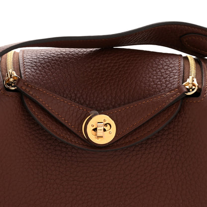 Hermes Taurillon Clemence Mini Lindy 20 Terre 8 of 11