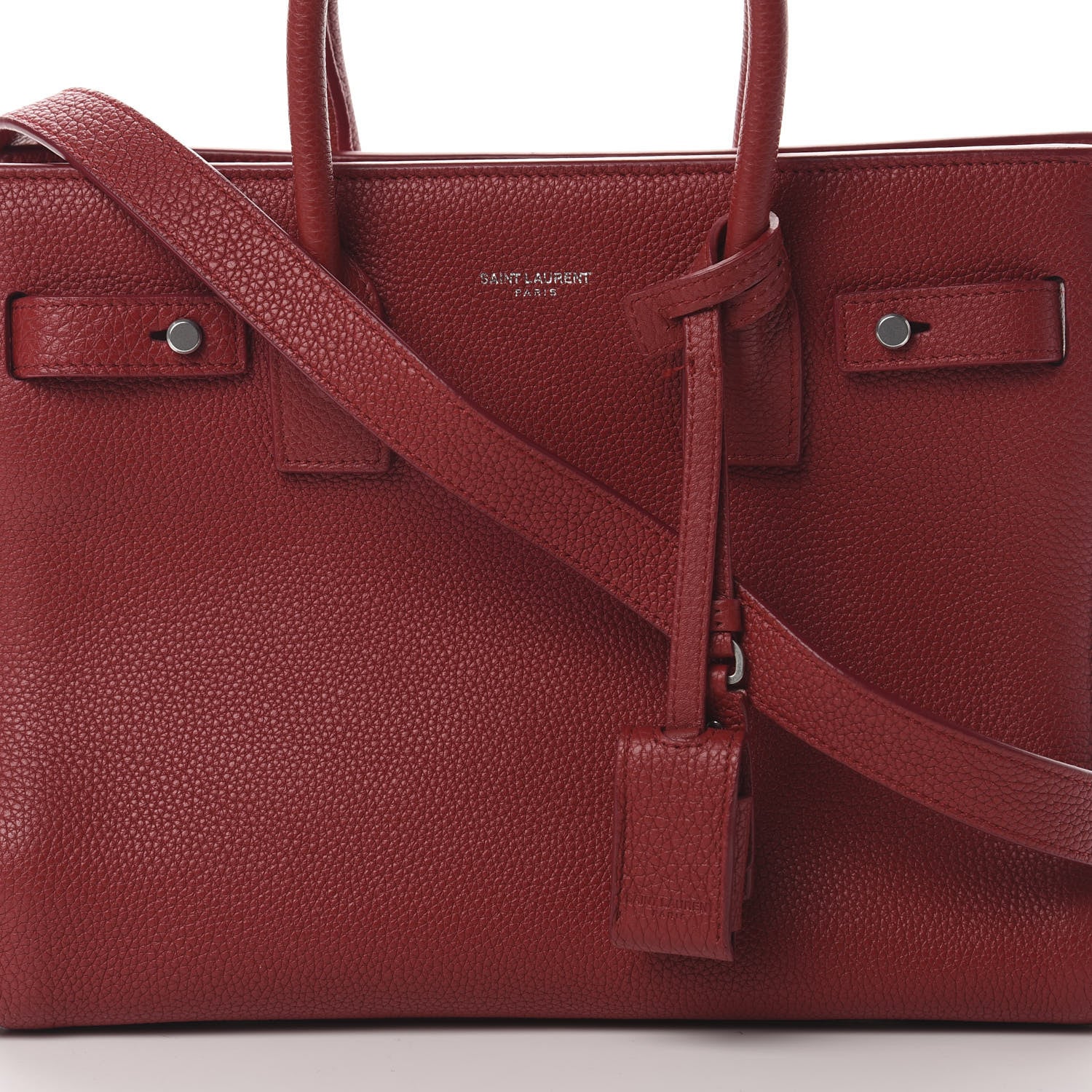 Saint Laurent Grained Calfskin Baby Sac De Jour Souple Red 8 of 11