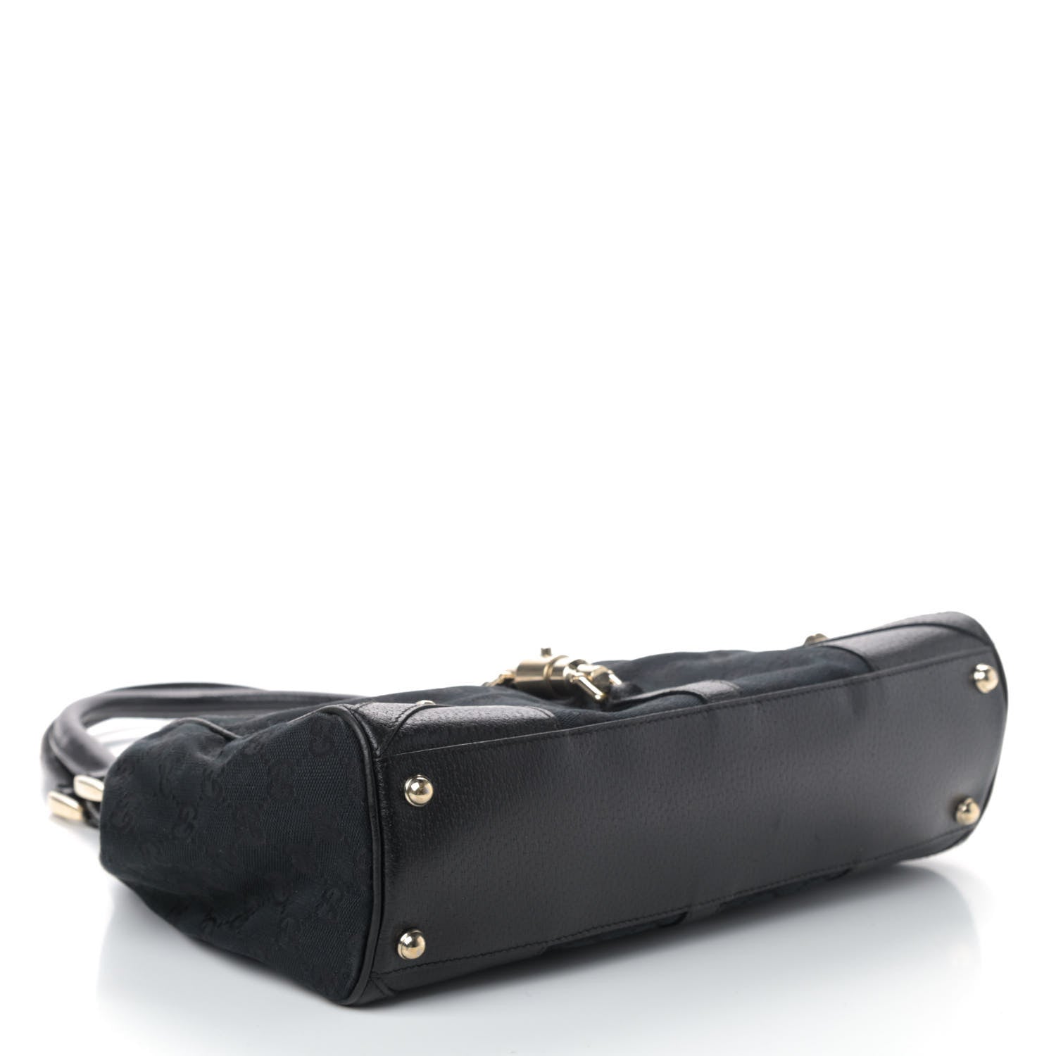 Gucci Monogram Calfskin Large Bardot Tote Black 3 of 4