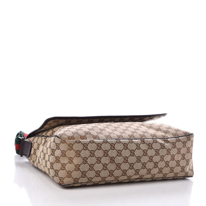 Gucci Monogram Web Medium Flap Messenger Beige Dark Brown 3 of 6