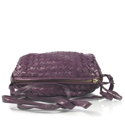 Bottega Veneta Leather Woven Shoulder Bag Purple 4 of 8