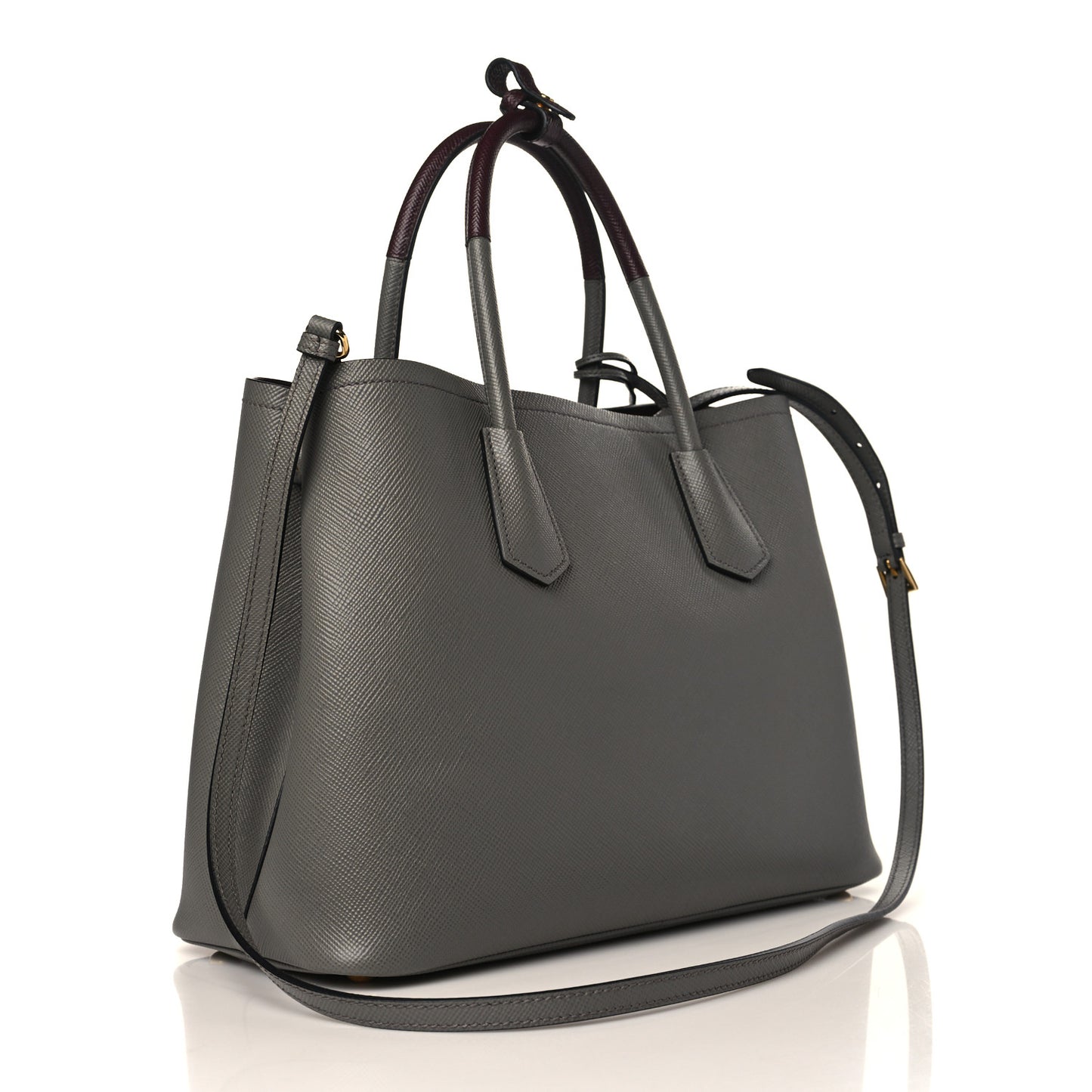 Saffiano Cuir Medium Double Bag Marmo Granato