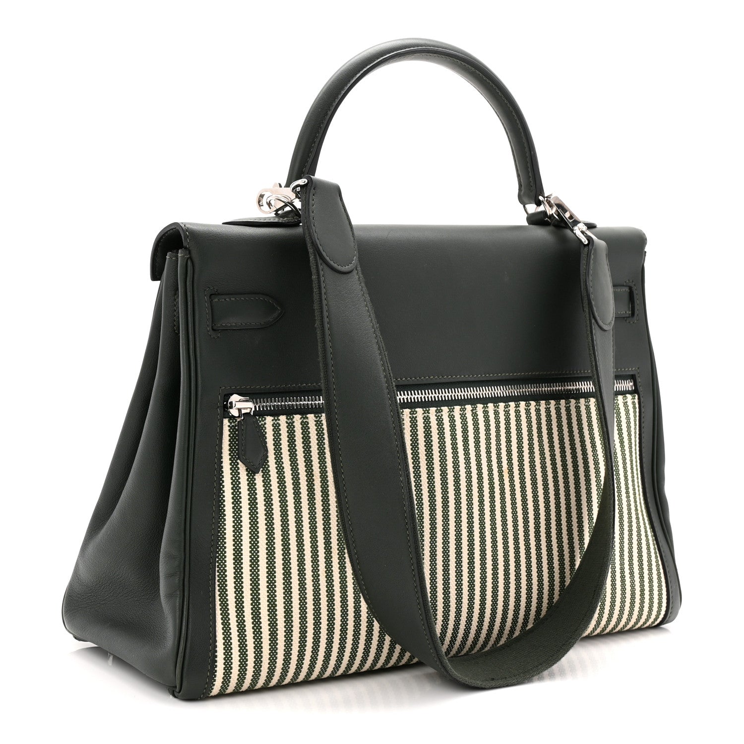 Hermes Swift Toile Riga Lakis Kelly 35 Vert Anglais 3 of 10