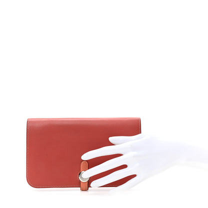 Hermes Swift Dogon Duo Wallet Sanguine Crevette 2 of 11