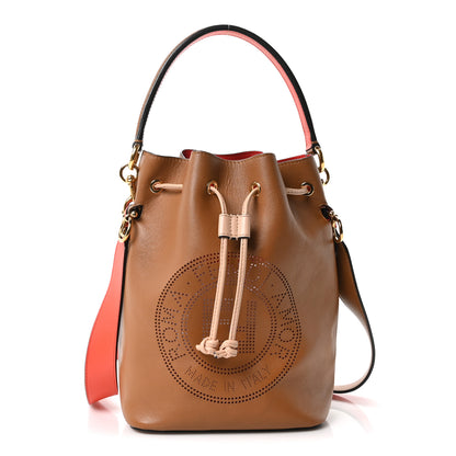 Fendi Vitello Grace F is Fendi Stamp Patch Perforated Small Mon Tresor Bucket Bag Nocciola 1 of 9