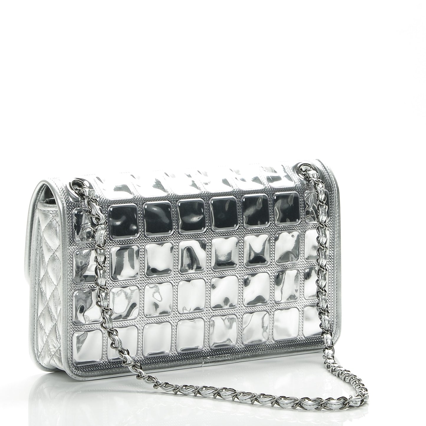 Vinyl Large Ice Cube Flap Silver