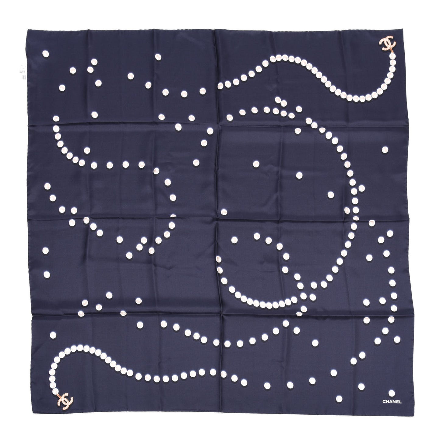 Silk Pearl CC Scarf Navy