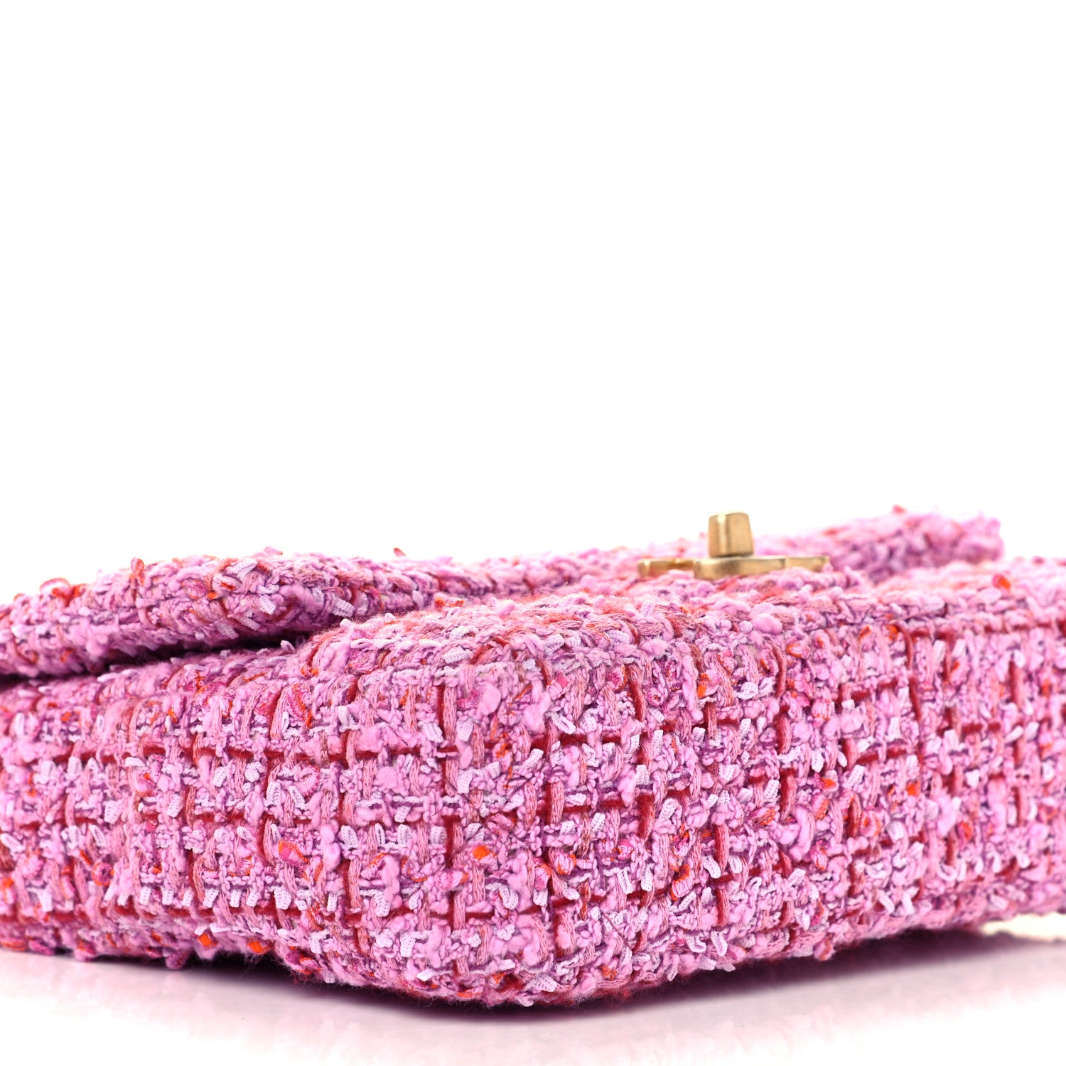 Chanel Tweed Enamel Quilted Mini Pending CC Square Flap Light Purple Pink Red 9 of 11