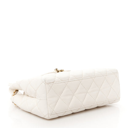 Chanel Shiny Aged Calfskin Quilted Nano Kelly Shopper White 4 of 11