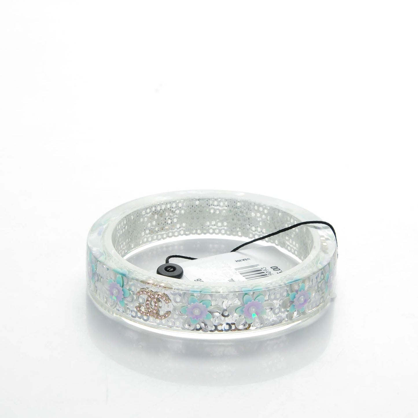 Lucite Crystal Sequin Flower CC Cuff Multicolor